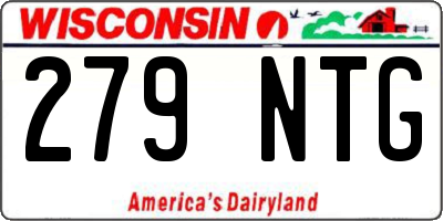 WI license plate 279NTG