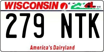 WI license plate 279NTK