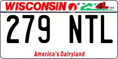WI license plate 279NTL