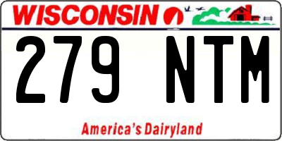 WI license plate 279NTM