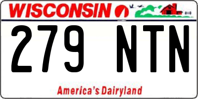 WI license plate 279NTN