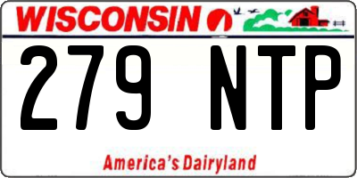WI license plate 279NTP