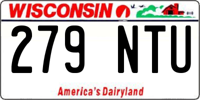 WI license plate 279NTU