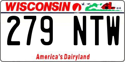 WI license plate 279NTW