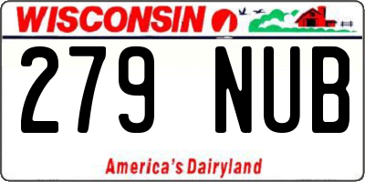 WI license plate 279NUB