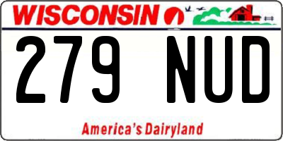 WI license plate 279NUD