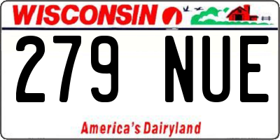 WI license plate 279NUE