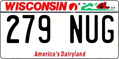 WI license plate 279NUG