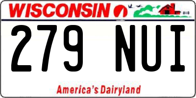 WI license plate 279NUI