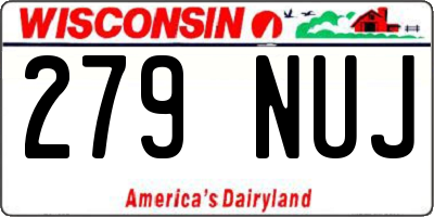 WI license plate 279NUJ