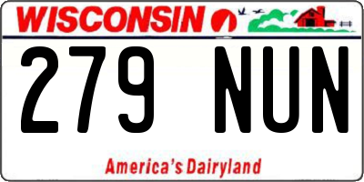 WI license plate 279NUN