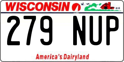 WI license plate 279NUP