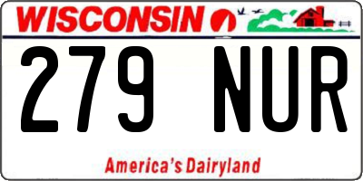 WI license plate 279NUR