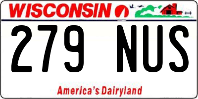 WI license plate 279NUS