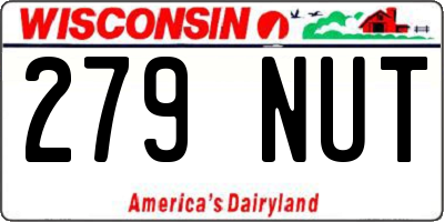 WI license plate 279NUT