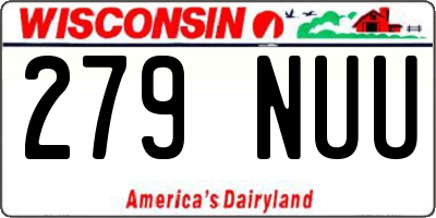 WI license plate 279NUU