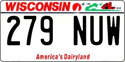 WI license plate 279NUW