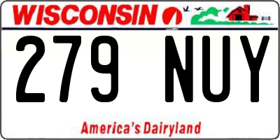 WI license plate 279NUY
