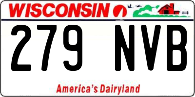 WI license plate 279NVB