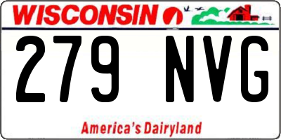 WI license plate 279NVG