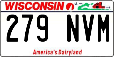 WI license plate 279NVM