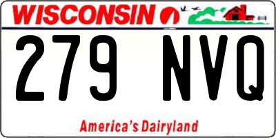 WI license plate 279NVQ