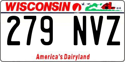 WI license plate 279NVZ