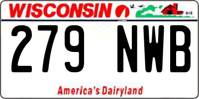 WI license plate 279NWB
