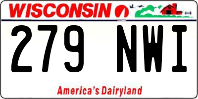 WI license plate 279NWI