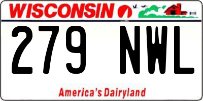 WI license plate 279NWL