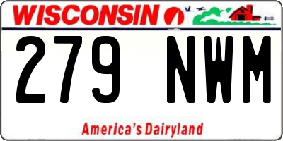 WI license plate 279NWM