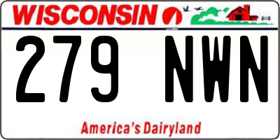 WI license plate 279NWN