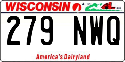 WI license plate 279NWQ
