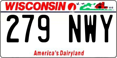 WI license plate 279NWY