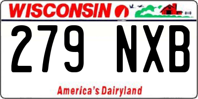 WI license plate 279NXB