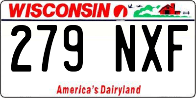 WI license plate 279NXF