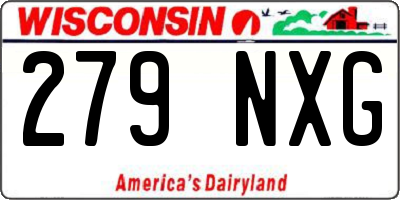 WI license plate 279NXG