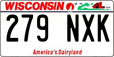 WI license plate 279NXK