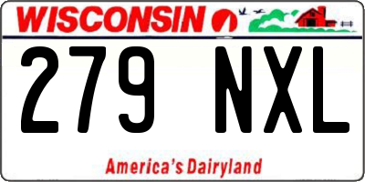 WI license plate 279NXL