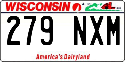 WI license plate 279NXM