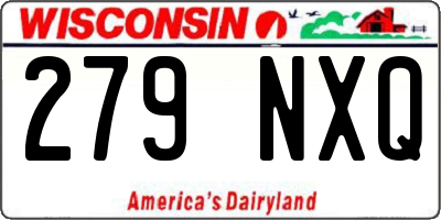 WI license plate 279NXQ