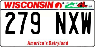 WI license plate 279NXW