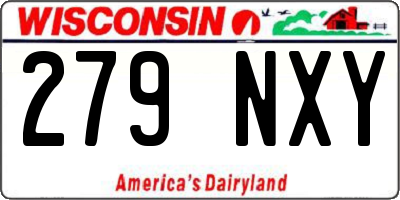 WI license plate 279NXY
