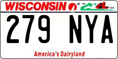 WI license plate 279NYA