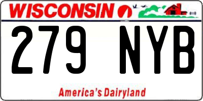 WI license plate 279NYB