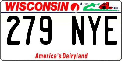 WI license plate 279NYE