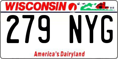 WI license plate 279NYG