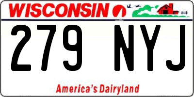 WI license plate 279NYJ