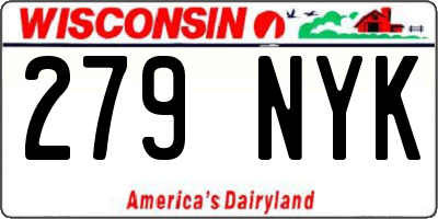WI license plate 279NYK
