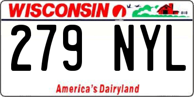 WI license plate 279NYL